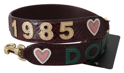 Dolce & Gabbana Bordeaux Exotische Haut Leder Gürtel Schulterriemen