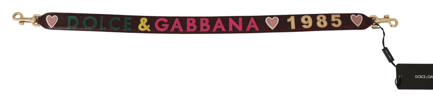 Dolce & Gabbana Bordeaux Exotische Haut Leder Gürtel Schulterriemen