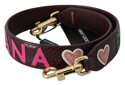 Dolce & Gabbana Bordeaux Exotische Haut Leder Gürtel Schulterriemen
