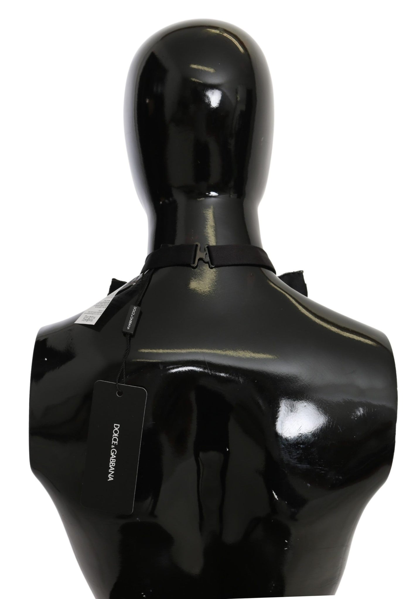 Dolce & Gabbana Silberne Kristall Perlen Pailletten 100% Seide Laufsteg Halskette Bowtie
