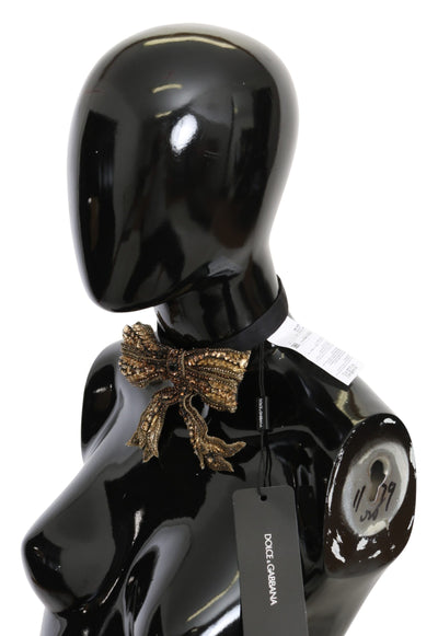 Dolce & Gabbana Gold Kristall Perlen Pailletten 100% Seide Catwalk Halskette