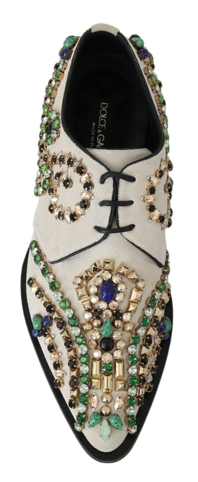 Dolce & Gabbana Weiße Wildleder Kristall Kleid Broque Schuhe