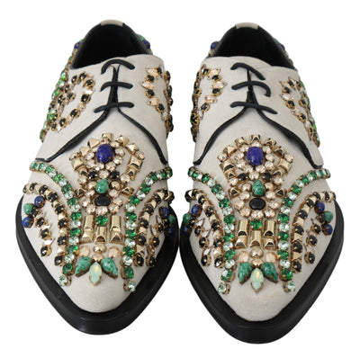 Dolce & Gabbana Weiße Wildleder Kristall Kleid Broque Schuhe