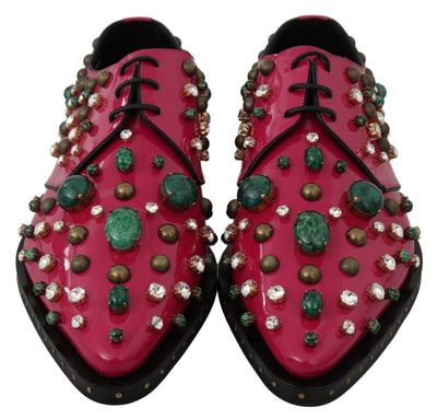 Dolce & Gabbana Rosa Leder Kristalle Kleid Broque Schuhe