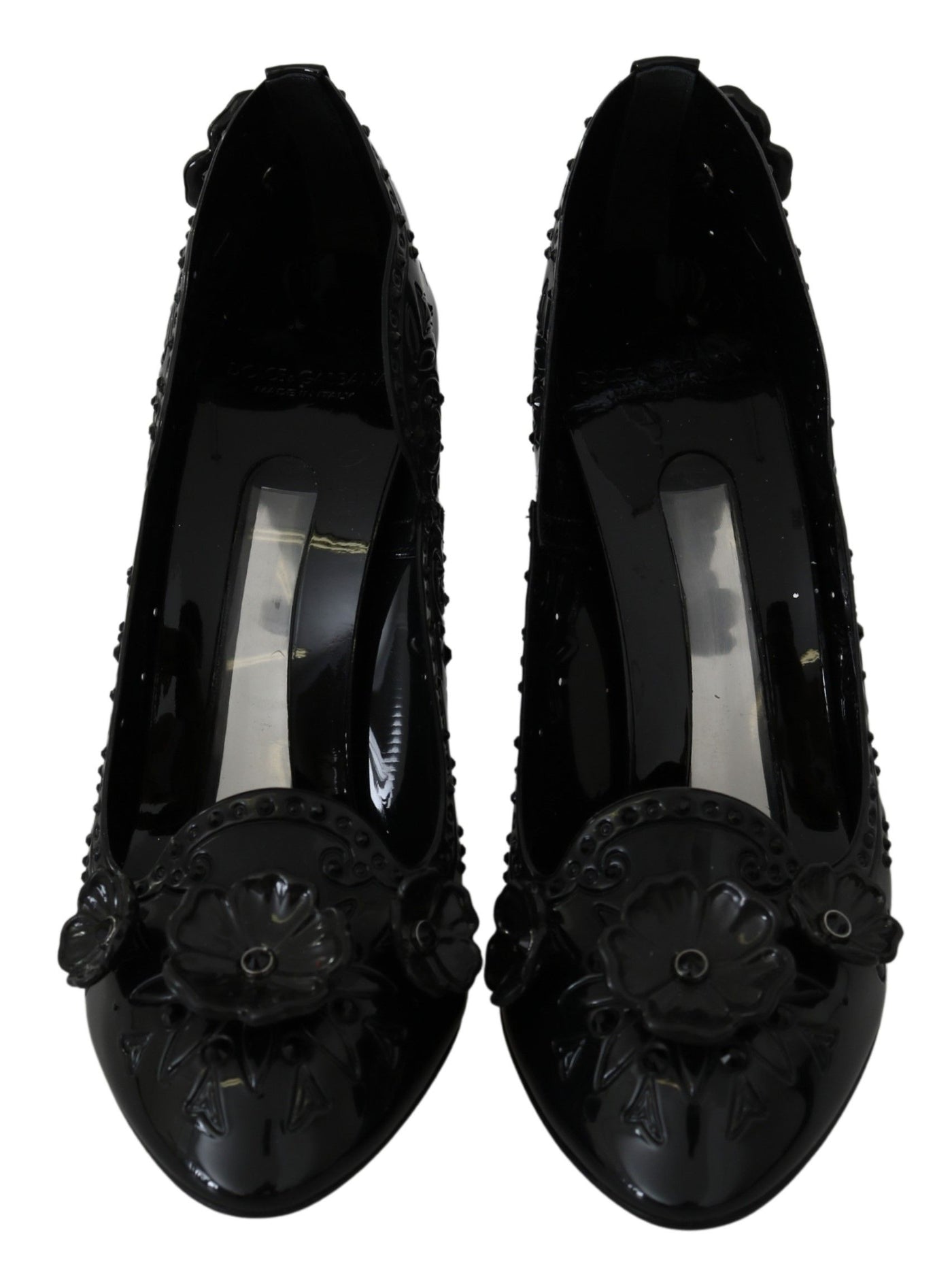 Dolce & Gabbana Schwarz Floral Kristall CINDERELLA Heels Schuhe
