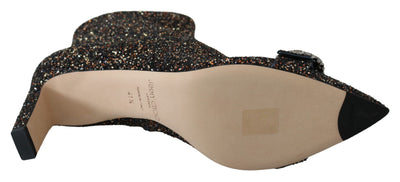 Jimmy Choo Amethyst-Mix-Stiefel Hannover mit Glitzer-Absatz