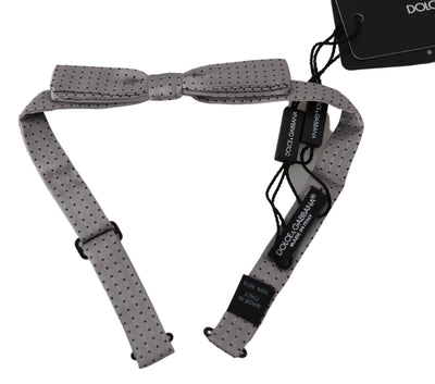 Dolce & Gabbana Graue Polka Dot Herren Krawatte Papillon Fliege