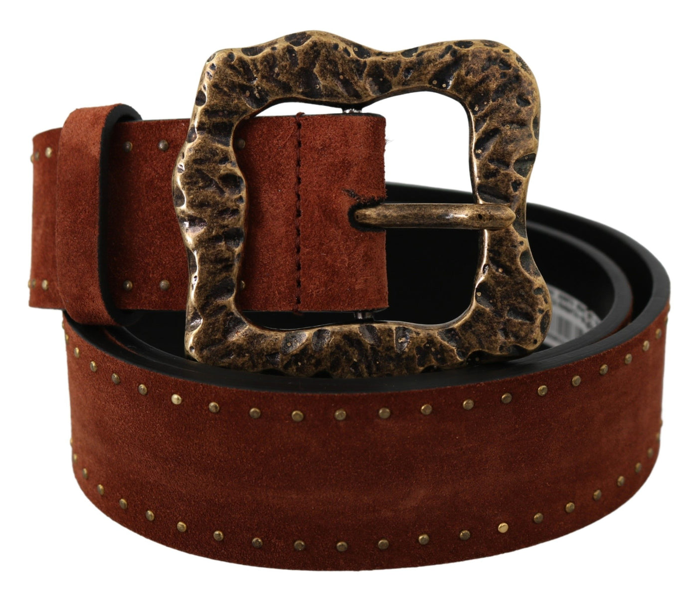 Dolce & Gabbana Brauner Wildleder Nietengürtel im Barockstil