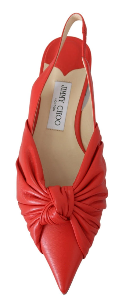 Jimmy Choo Schicke rote spitze Lederflats