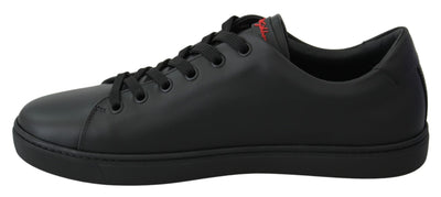 Dolce & Gabbana Schwarz Leder Liebe Herz Turnschuhe Damen Schuhe