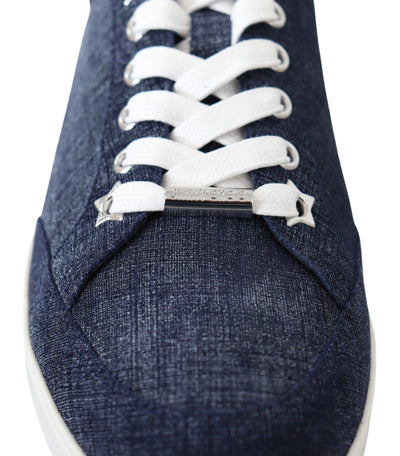 Jimmy Choo Schicke Slip-On Sneakers aus blauem Denim-Wildleder