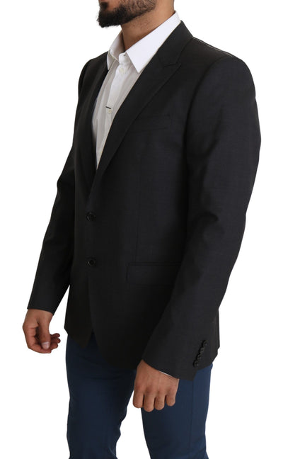 Dolce & Gabbana Grauer einreihiger Wollmantel Blazer