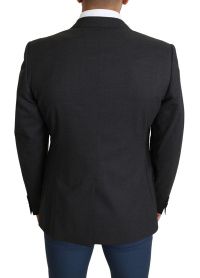Dolce & Gabbana Grauer einreihiger Wollmantel Blazer