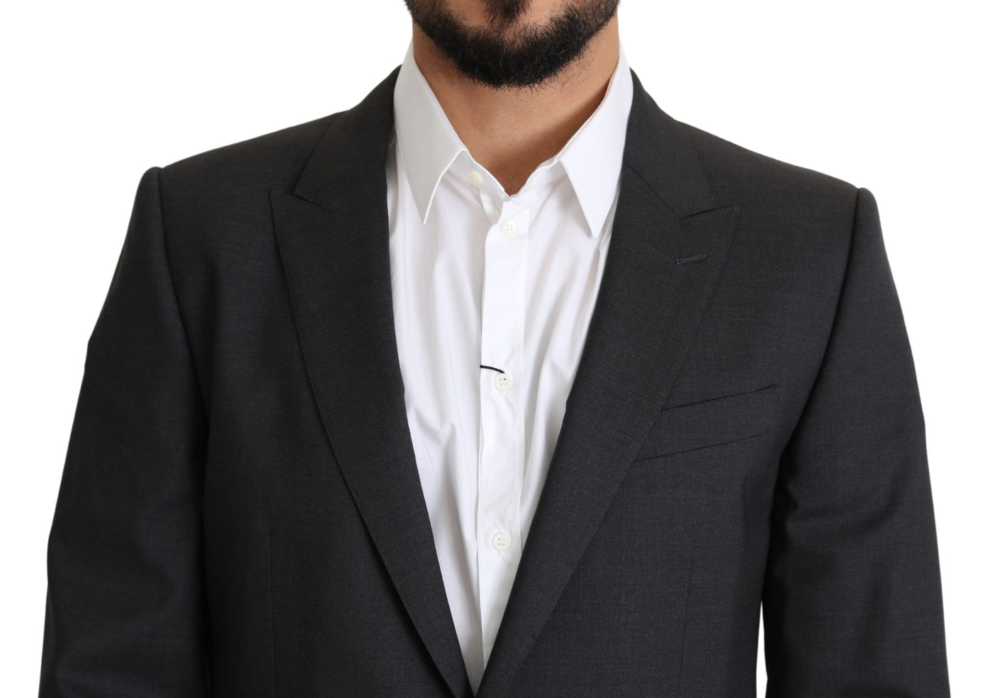 Dolce & Gabbana Grauer einreihiger Wollmantel Blazer