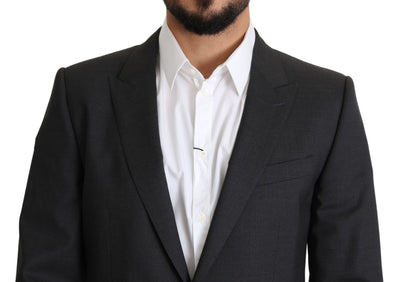 Dolce & Gabbana Grauer einreihiger Wollmantel Blazer