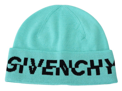 Givenchy Grüne Wollmütze Unisex Logo Hut