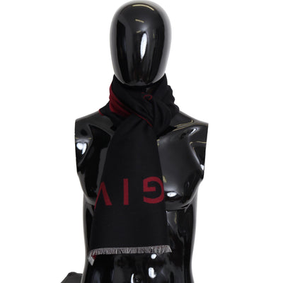 Givenchy Schwarz Rot Wolle Unisex Winter Warm Wrap Schal Schal