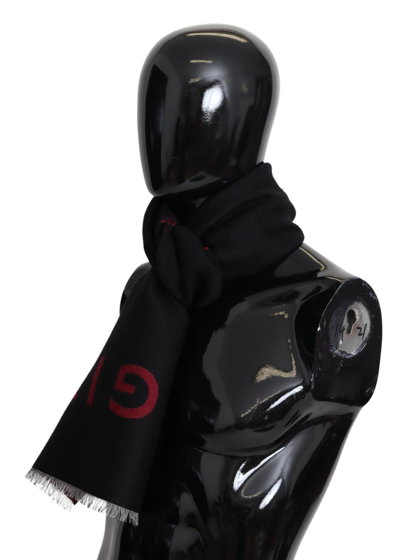 Givenchy Schwarz Rot Wolle Unisex Winter Warm Wrap Schal Schal