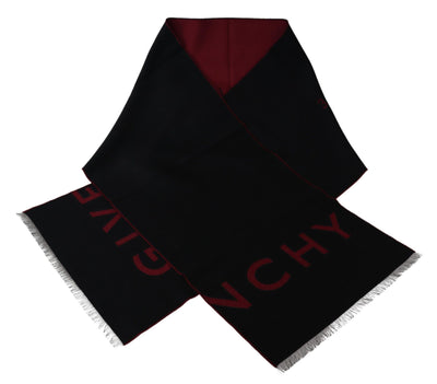 Givenchy Schwarz Rot Wolle Unisex Winter Warm Wrap Schal Schal