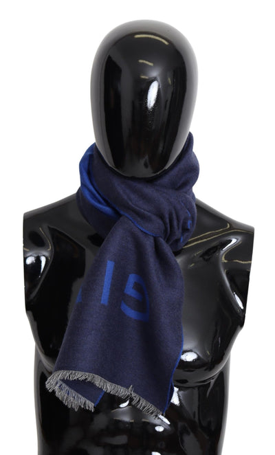 Givenchy Blauer Wollschal Unisex Winter Warm Schal Wrap Shawl