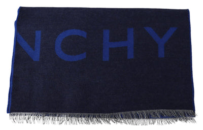 Givenchy Blauer Wollschal Unisex Winter Warm Schal Wrap Shawl