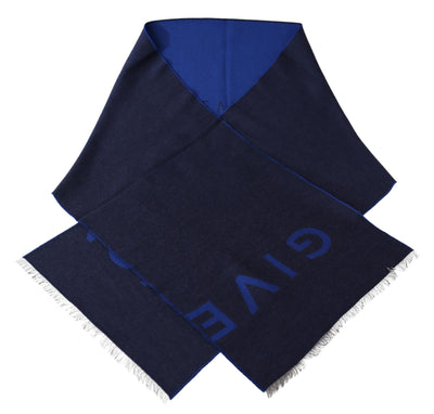 Givenchy Blauer Wollschal Unisex Winter Warm Schal Wrap Shawl