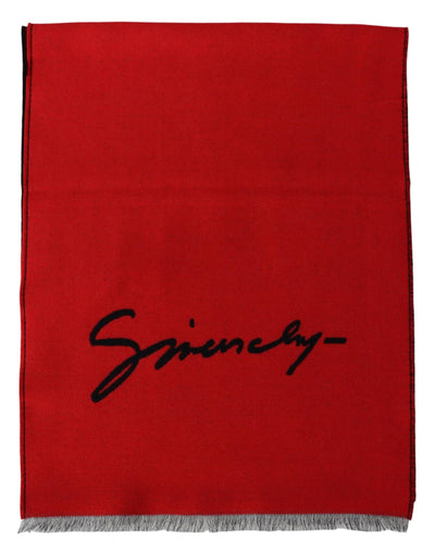 Givenchy Rot Schwarz Wolle Unisex Winter Warm Schal Wrap Shawl