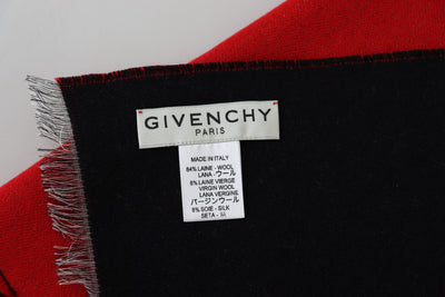 Givenchy Rot Schwarz Wolle Unisex Winter Warm Schal Wrap Shawl