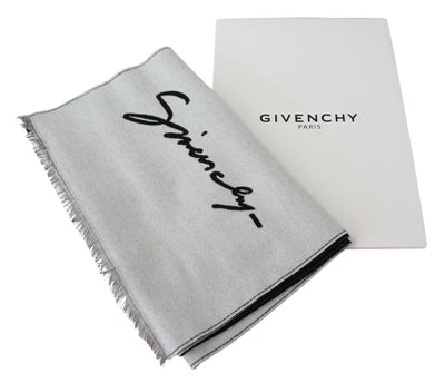 Givenchy Schwarz Weiß Wolle Unisex Winter Warm Schal Wrap Schal