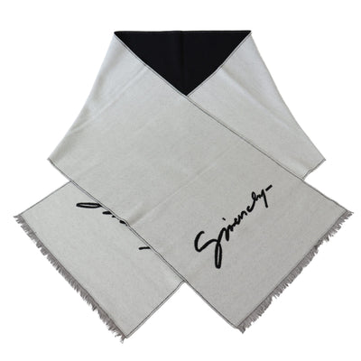 Givenchy Schwarz Weiß Wolle Unisex Winter Warm Schal Wrap Schal