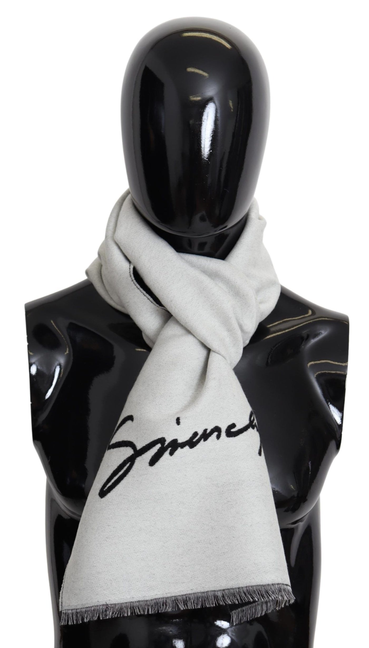 Givenchy Schwarz Weiß Wolle Unisex Winter Warm Schal Wrap Schal