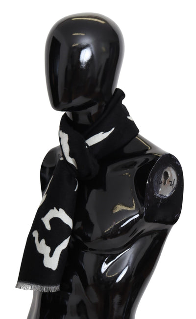 Givenchy Schwarz Weiß Wolle Unisex Winter Warm Schal Wrap Schal