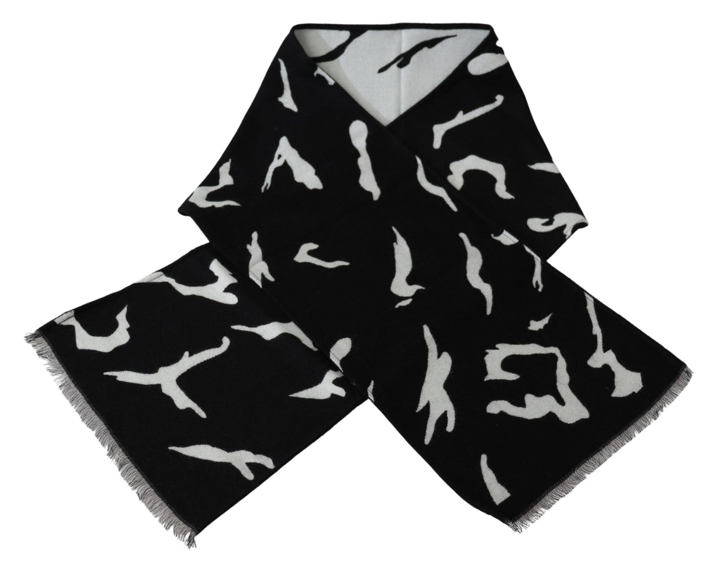 Givenchy Schwarz Weiß Wolle Unisex Winter Warm Schal Wrap Schal