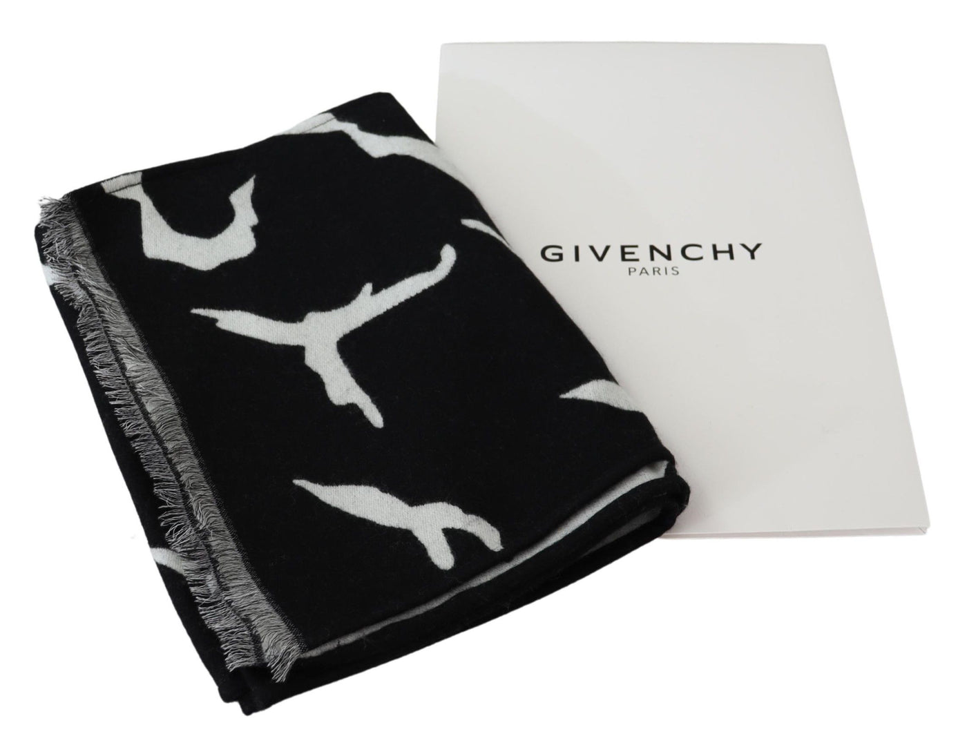 Givenchy Schwarz Weiß Wolle Unisex Winter Warm Schal Wrap Schal