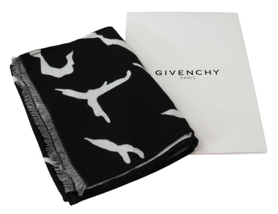 Givenchy Schwarz Weiß Wolle Unisex Winter Warm Schal Wrap Schal