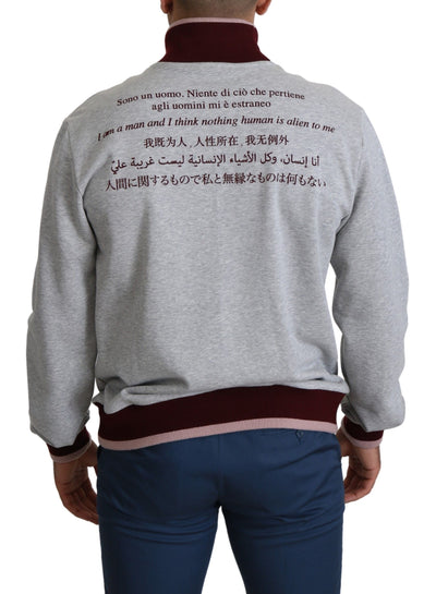 Dolce & Gabbana Grauer Homo Sum Rollkragenpullover Pullover