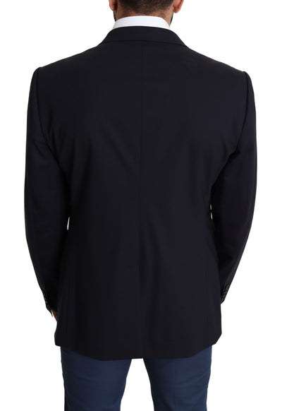 Dolce & Gabbana Schwarzer Woll-Stretch-Mantel MARTINI Blazer