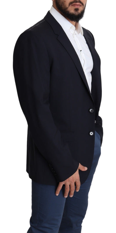 Dolce & Gabbana Schwarzer Woll-Stretch-Mantel MARTINI Blazer