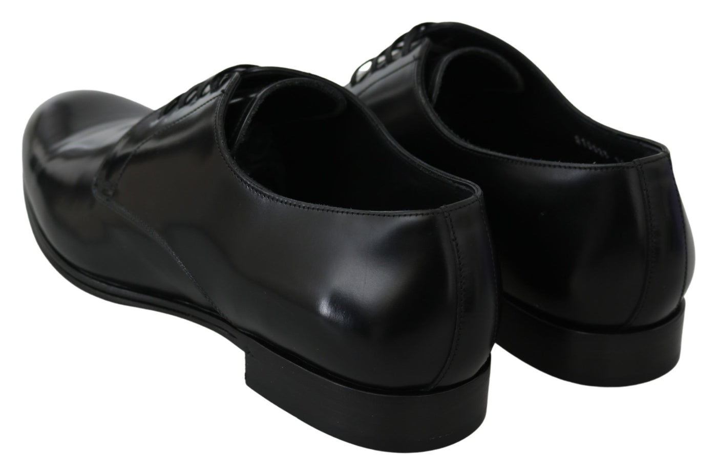 Dolce & Gabbana Derby Napoli Schwarz Leder Kleid Formelle Schuhe