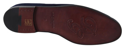 Dolce & Gabbana Blau Wildleder Kaiman Loafers Hausschuhe Schuhe