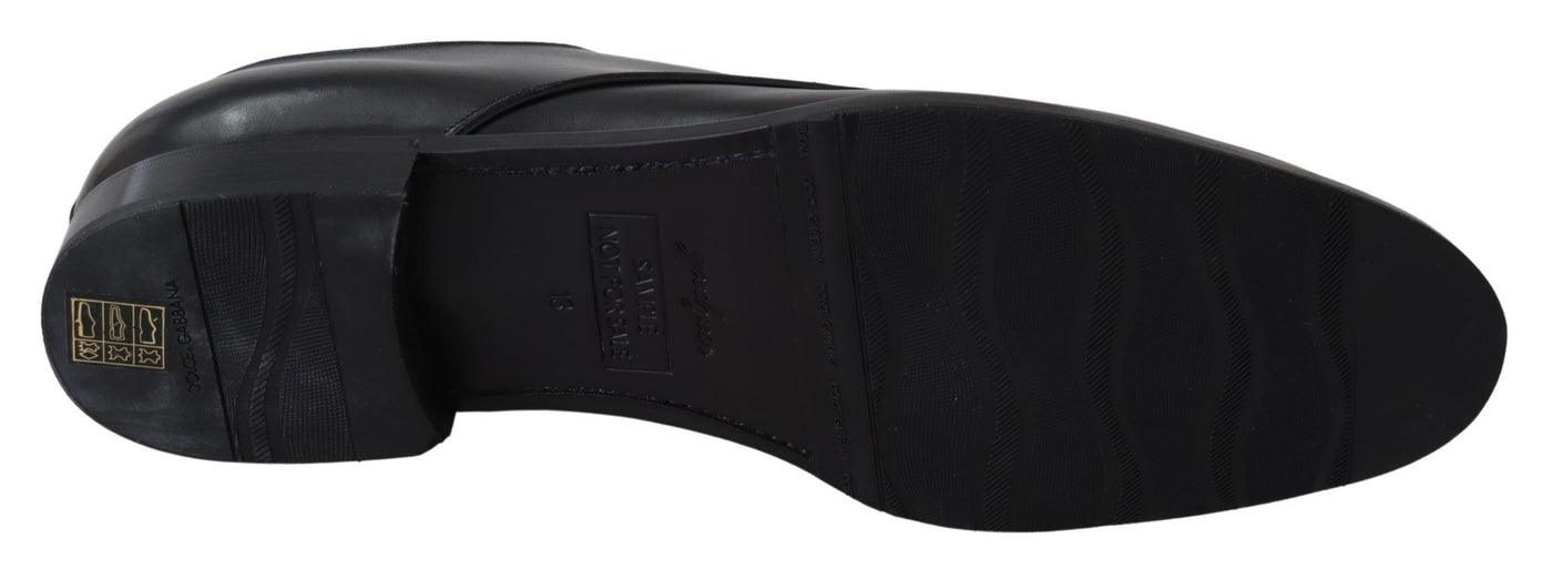 Dolce & Gabbana Schwarzes Leder SARTORIA Handgefertigte Schuhe