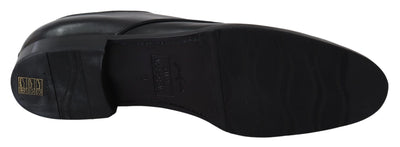 Dolce & Gabbana Schwarzes Leder SARTORIA Handgefertigte Schuhe