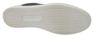 Dolce & Gabbana Weiß Grün Leder Low Top Turnschuhe Schuhe