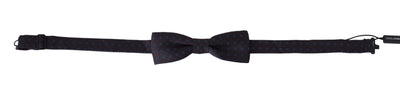 Dolce & Gabbana Graue Muster Seide Verstellbare Hals Papillon Fliege