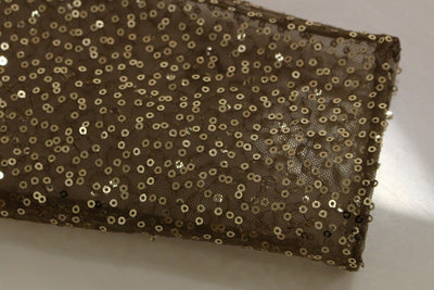 Lanre Da Silva Ajayi GOLD Langes Maxikleid aus Spitze und Kristall