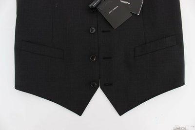 Dolce & Gabbana Graues Woll-Stretch-Kleid Blazer-Weste