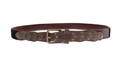 Dolce & Gabbana Brauner Leder Logo Cintura Gürtel