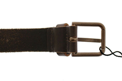 Dolce & Gabbana Brauner Leder Logo Cintura Gürtel