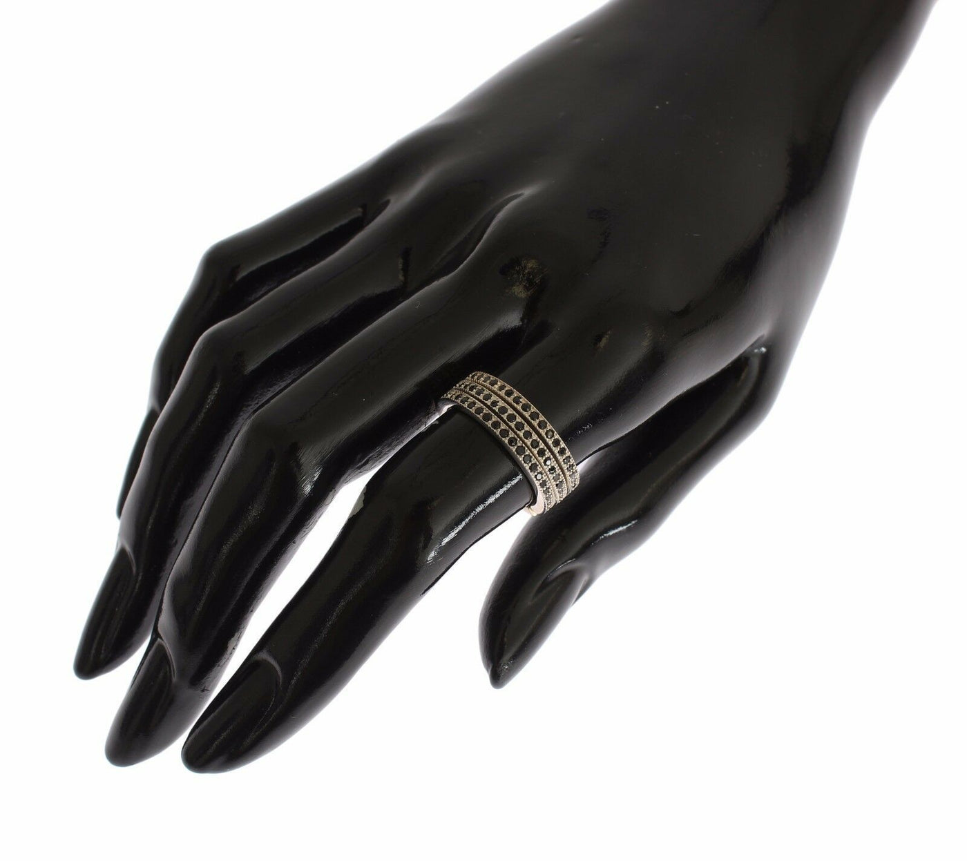 Nialaya Schwarz CZ 925 Sterling Silber Damen Ring