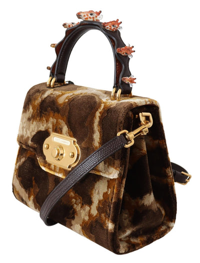 Dolce & Gabbana Braun Giraffe Crossbody Geldbörse Borse WELCOME Geldbörse